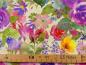 Preview: Patchworkstoff Clothworks Flowershop bunte Blumen Detailansicht mit Maß